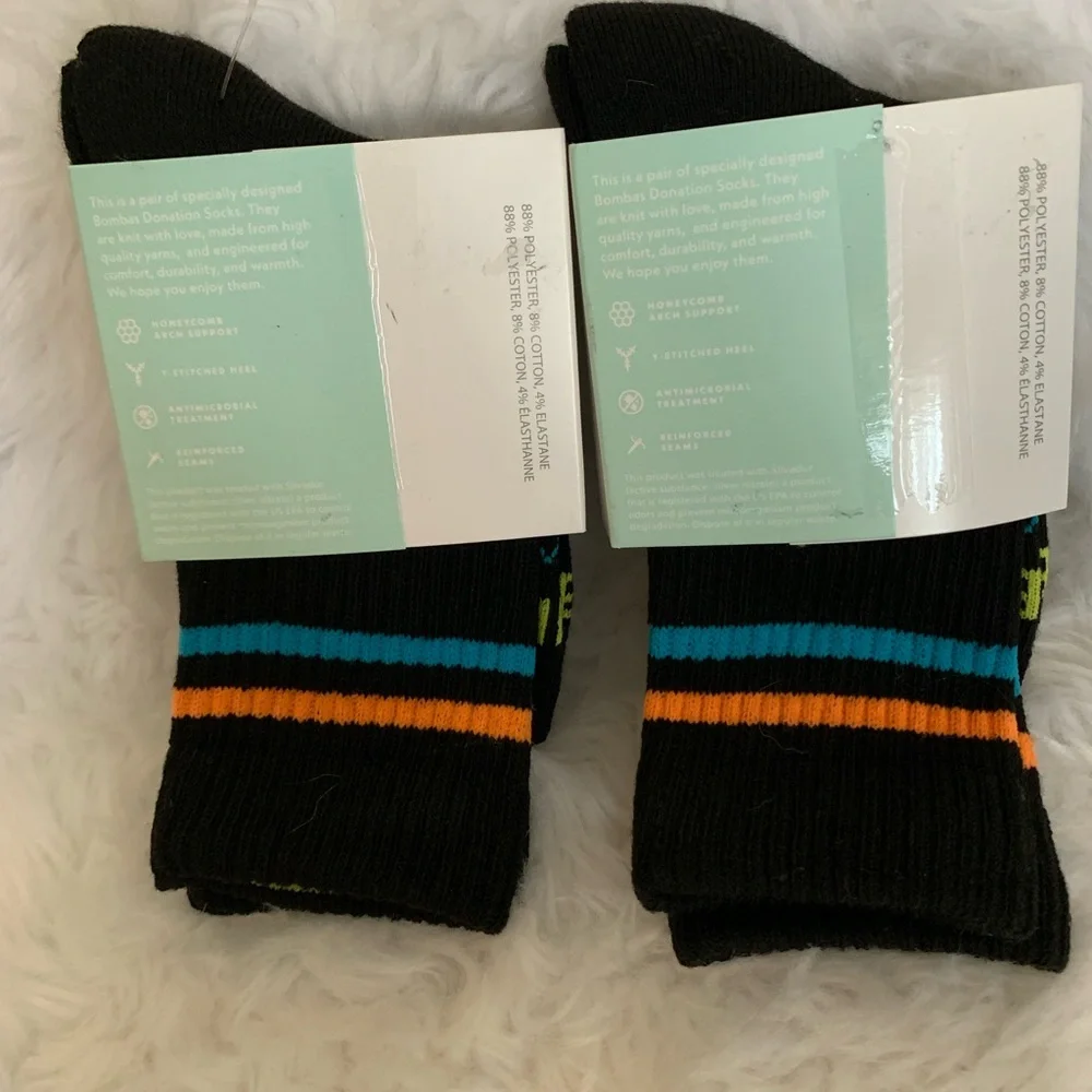 BOMBAS (2) XS 88% poly 8% cotton 4% elastane anti microbial socks NWT